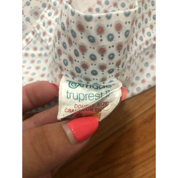 Texmade Truprest II Floral Pink/Blue Flowers DOUBLE Flat Sheet Vintage EEUC - Picture 4 of 7